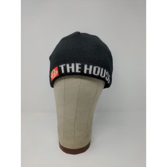 The House Striped Beanie Hat Orange & Black Spell Out Logo Knit - Picture 8 of 13